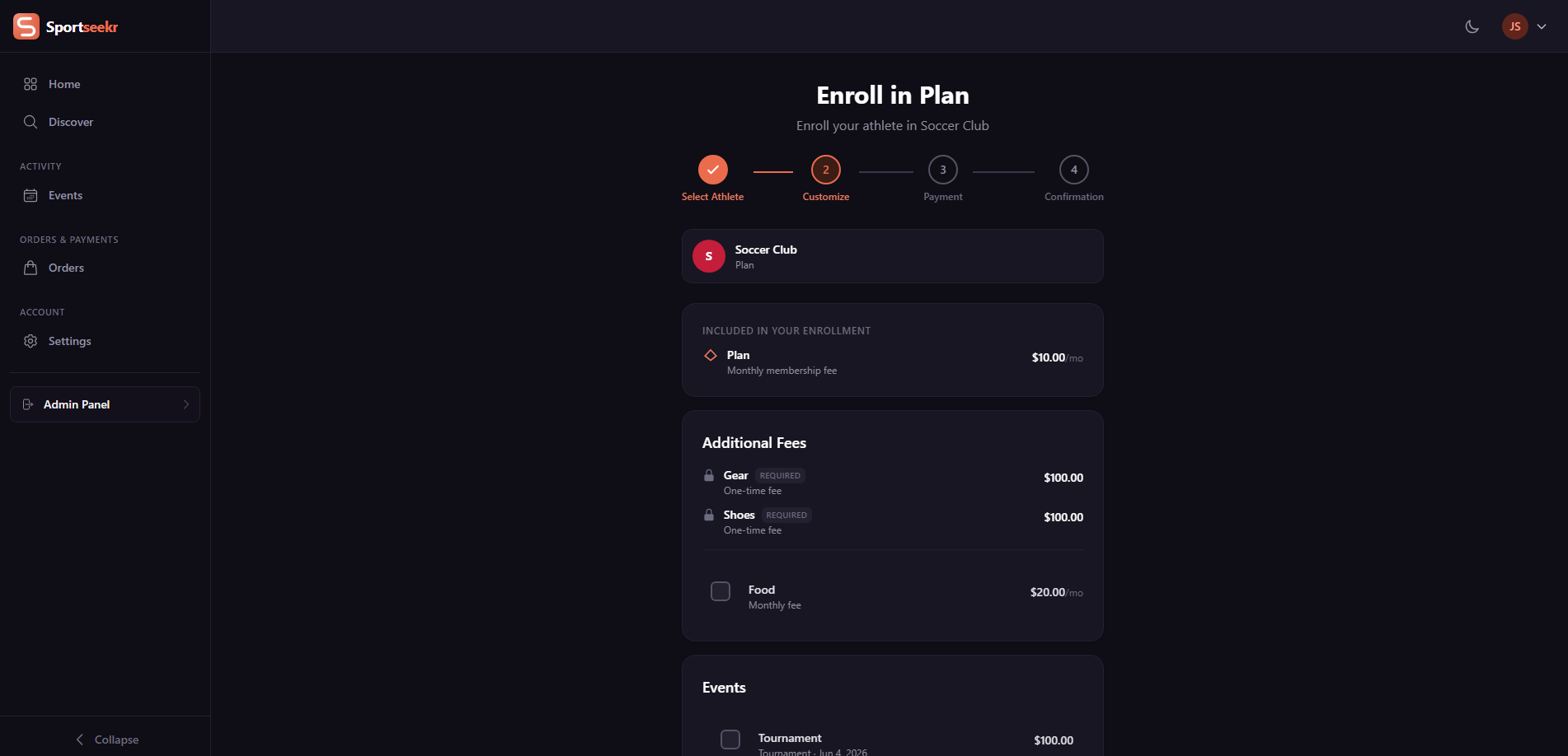 Sportseekr Screenshot 4 of 5